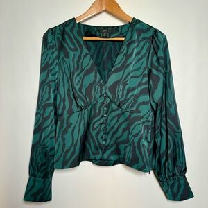 J Cʀᴇᴡ Zᴇʙʀᴀ Pʀɪɴᴛ Sᴀᴛɪɴ V-ɴᴇᴄᴋ Pᴜꜰꜰ Sʟᴇᴇᴠᴇ Bʟᴏᴜsᴇ